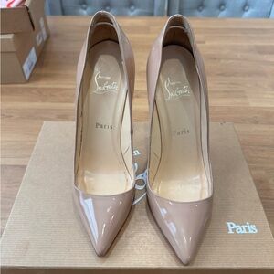 Christian Louboutin Pigalle 120 Patent Leather Pumps Nude